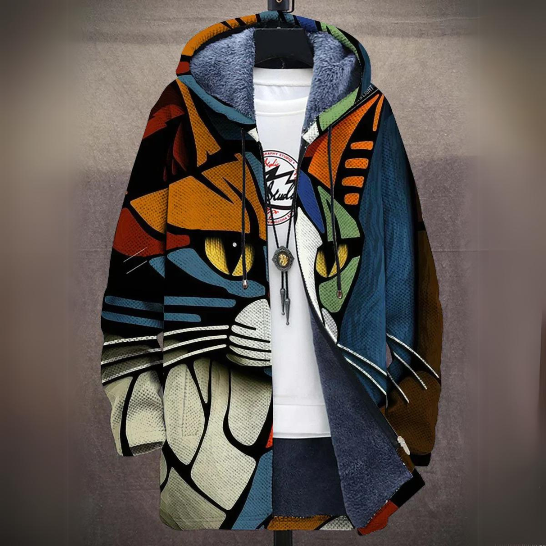 Sil | Hooded jacket with artistic print