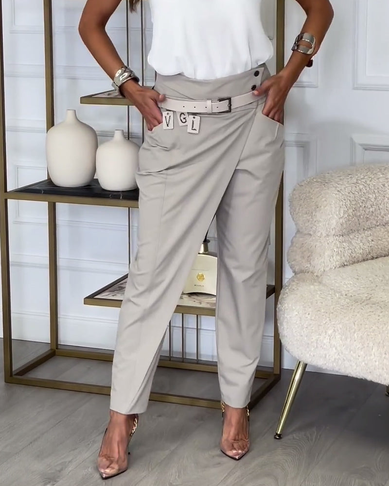 Cora | Elegant wrap trousers with belt