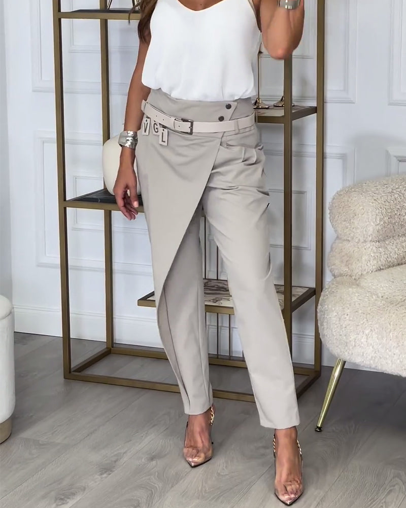 Cora | Elegant wrap trousers with belt