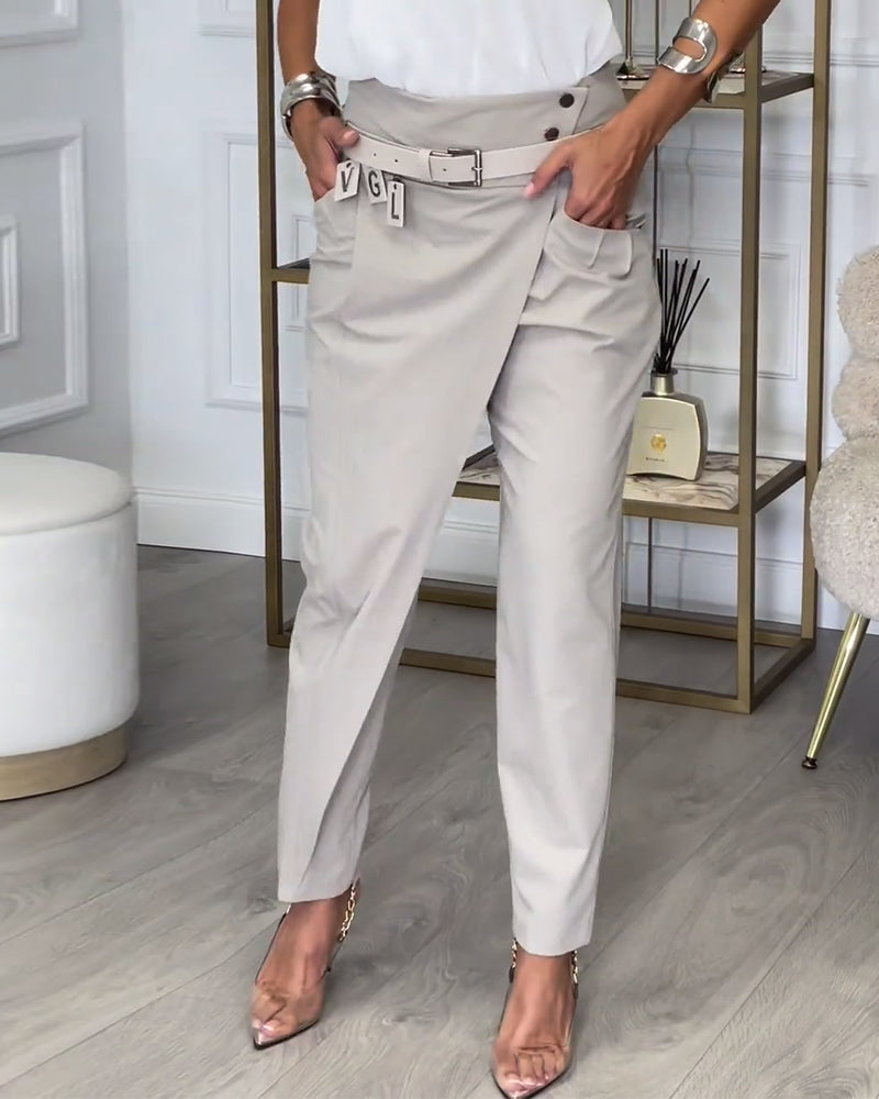 Cora | Elegant wrap trousers with belt