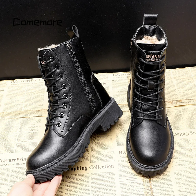 Andrea | Black leather winter boots