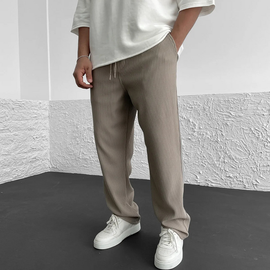 Terrence | Straight-leg trousers with ribbed finish