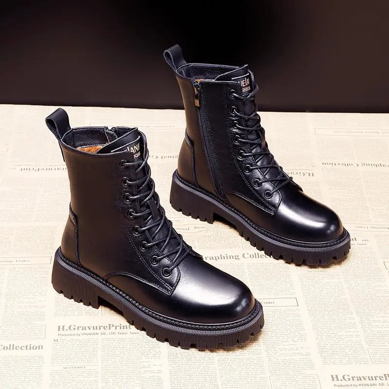 Andrea | Black leather winter boots