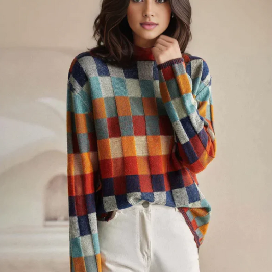 Anna | Autumn Luxe Checkered Sweater